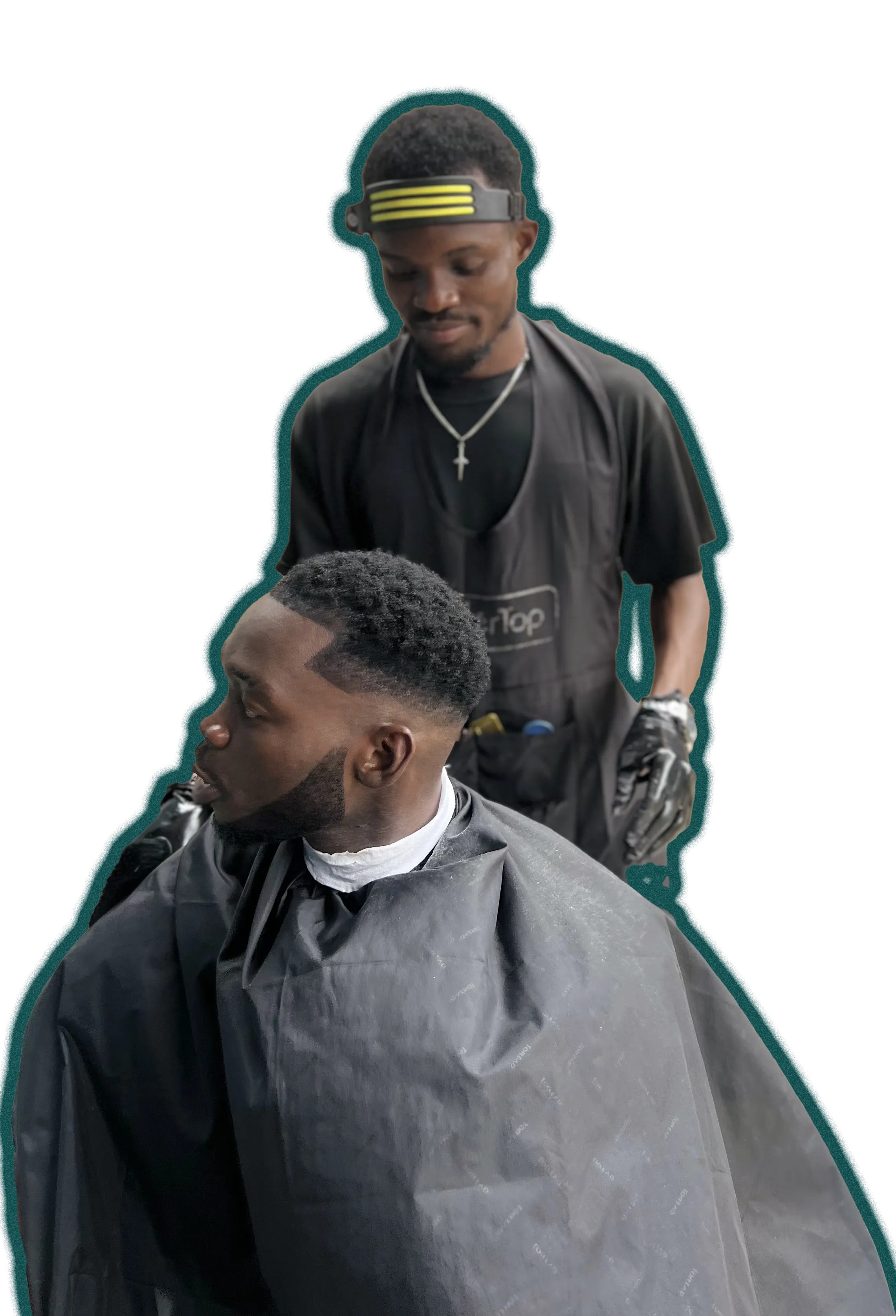 Barber completing a fade